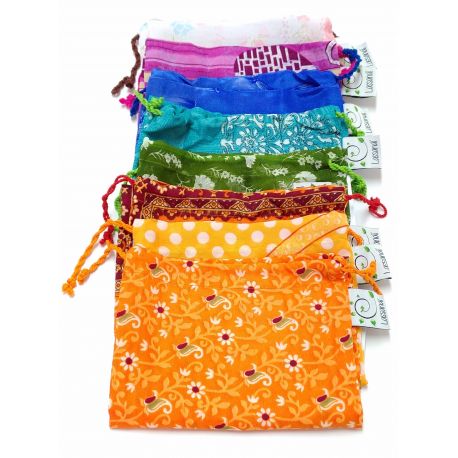Gerecycleerde sari-herbruikbaar boodschappentas (1 sari laag)
